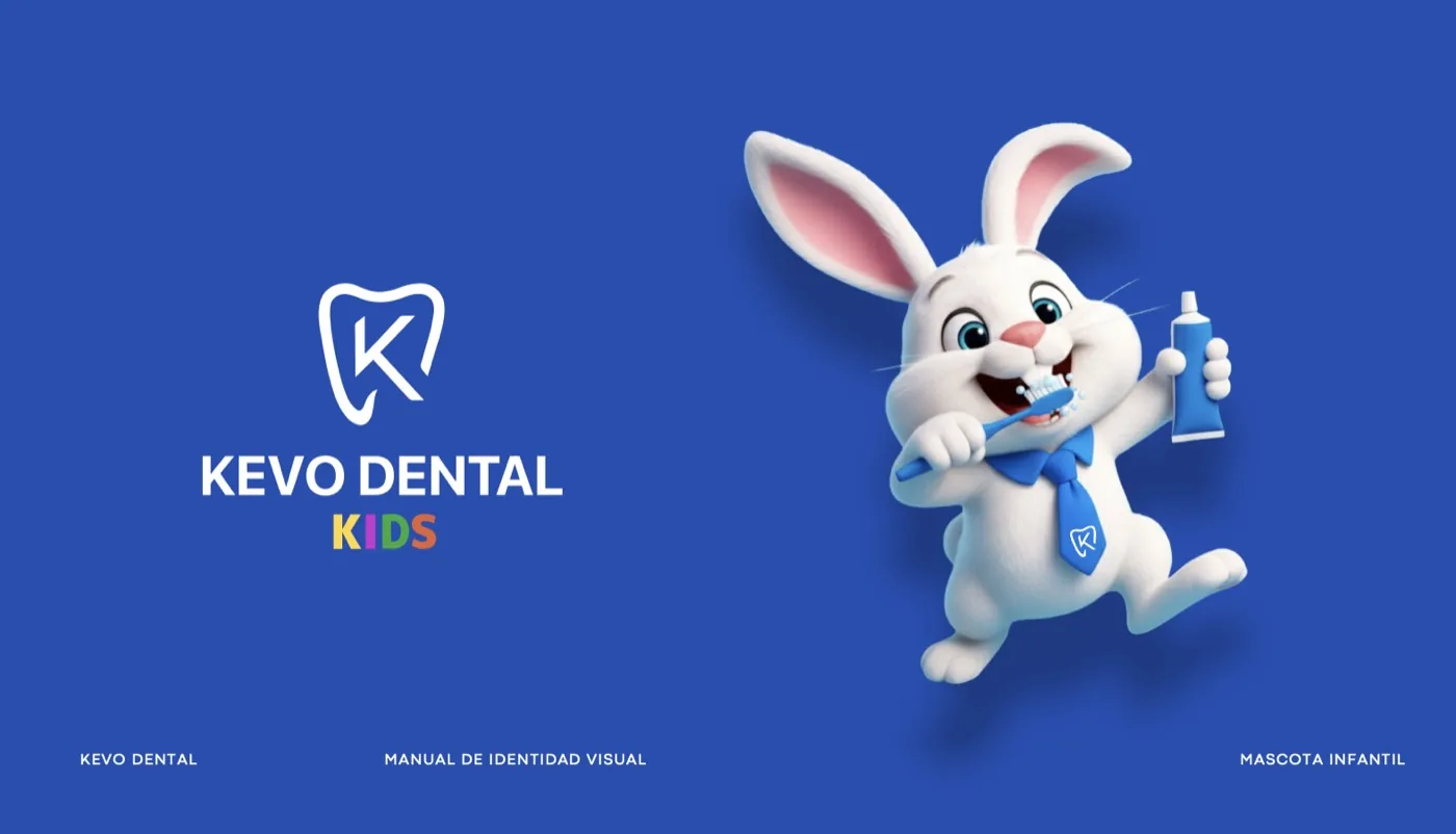 Identidad y sistema de mascota de Kevo Dental Kids