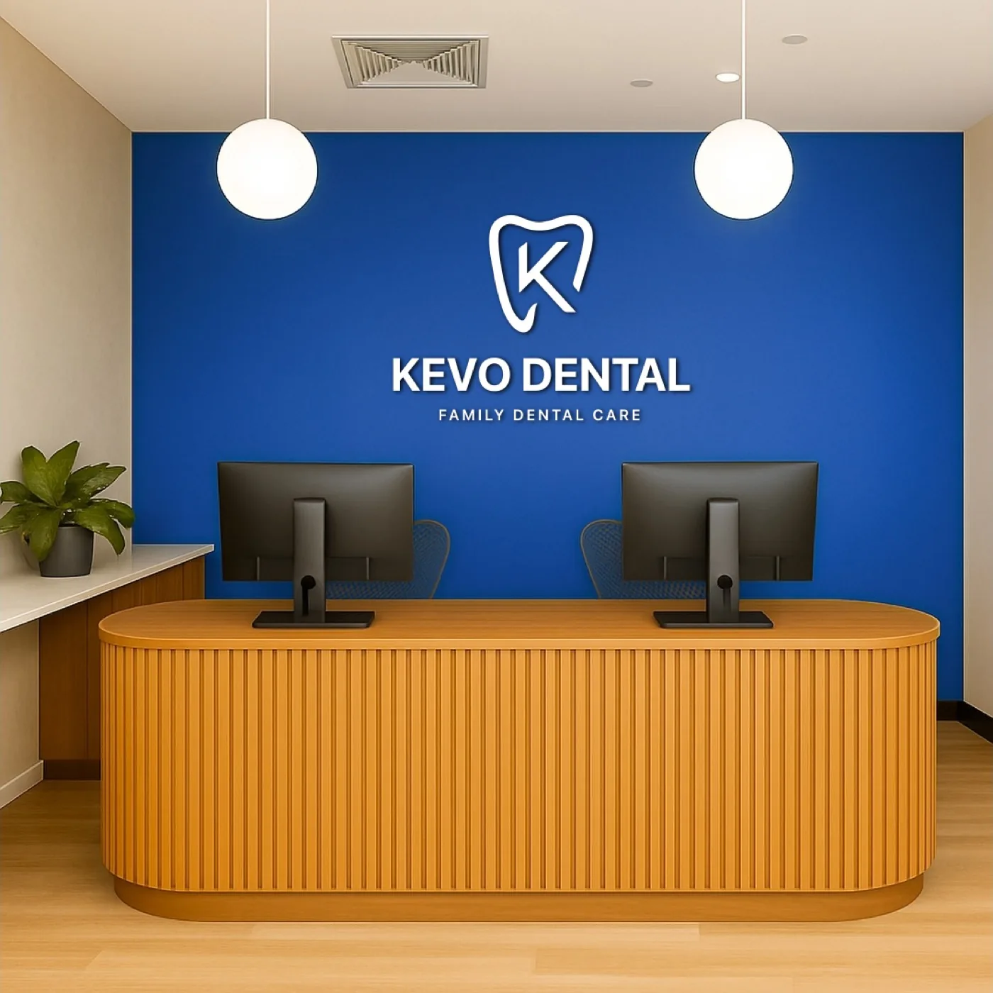 Concepto del entorno de recepción de Kevo Dental